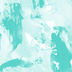 Modern contemporary acrylic background. Aqua texture made with a palette knife. Abstract painting on paper. Mess on the canvas.