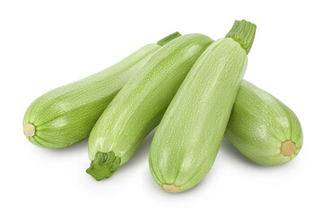 zucchini or marrow isolated on white background with clipping path and full depth of field