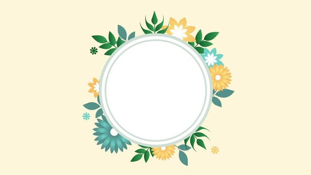 frame with flowers animated 
