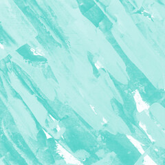 Modern contemporary acrylic background. Aqua texture made with a palette knife. Abstract painting on paper. Mess on the canvas.