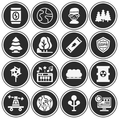 16 pack of ecology  filled web icons set