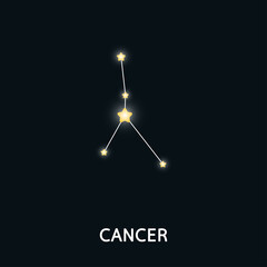 Astrological zodiac Cancer. 12 zodiac symbol. Astronomy occult symbol with zodiac sign.