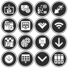16 pack of memory  filled web icons set