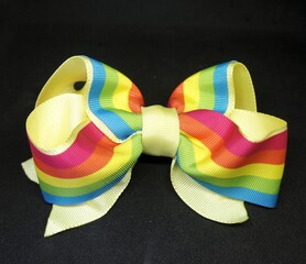 Fancy colorful ribbon bow photo for commercial use. 