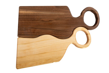 Wooden cutting board isolated on white.