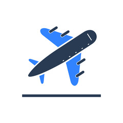 Airplane icon. Plane, rocket, plane icon. airplane up and down, landing and flying icon with vector illustration and flat style.