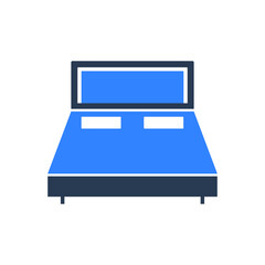 Bed icon. room bed, home bed icon in flat style and vector illustration.