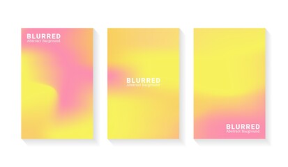 Set of soft cloud background in pastel colorful gradation. Modern blurred background. Vector EPS.10