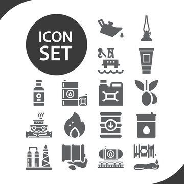 Simple set of coal related filled icons.