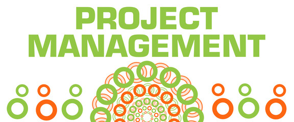 Fototapeta premium Project Management Orange Green Circular Rings Bottom 