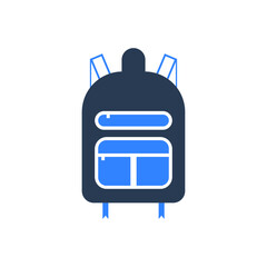 Obraz premium Travel bag icon. school bag icon. education, officials, doctor, scientist and tool bag with vector illustration and flat style.