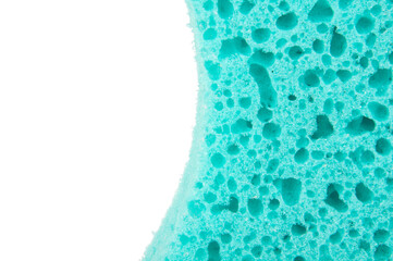 Naklejka premium Blue sponge for shower wisp isolated on the white background