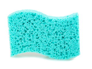 Blue sponge for shower wisp isolated on the white background