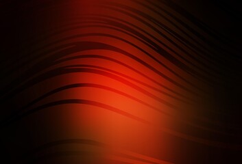 Dark Red vector background with curved lines.