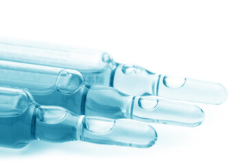 Ampoules with vaccine, medical remedy or cosmetics