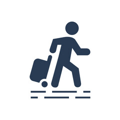 Traveling man icon. Travel around the world icon.