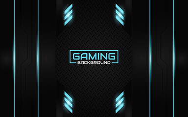 Abstract futuristic geometric black and blue gaming background with modern esport shapes. Vector design template technology concept can use element game banner, sport poster, cyber wallpaper, web © Majri