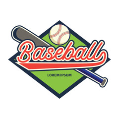 baseball logo with text space for your slogan tag line, vector illustration