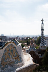 Fototapeta premium Park Guell by Anton Gaudi in Barcelona Spain 
