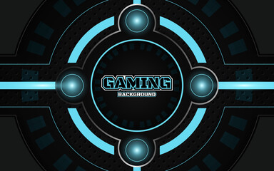 Abstract futuristic geometric black and blue gaming background with modern esport shapes. Vector design template technology concept can use element game banner, sport poster, cyber wallpaper, web