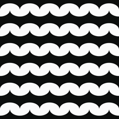 Abstract vector geometric seamless pattern. Black and white illustration.