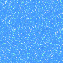 Seamless background soap bubbles on a blue background