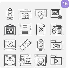 Simple set of graphical user related lineal icons.