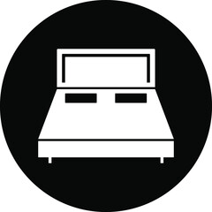 Bed icon. room bed, home bed icon in flat style and vector illustration.