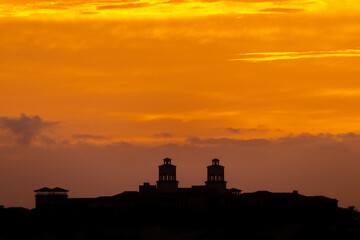Obraz premium Maspalomas Cathedral orange sunset