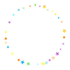 Rainbow Festive Confetti. Carnival Star Falling.