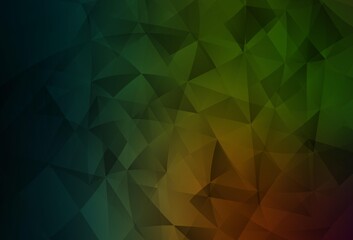 Dark Green, Red vector background with triangles.
