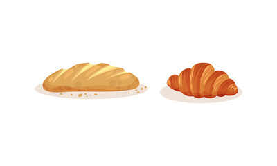 Bread and Sweet Wheat Pastry or Confectionery Vector Set