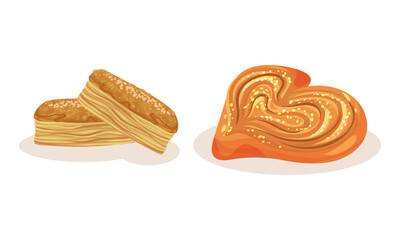 Bread and Sweet Wheat Pastry or Confectionery Vector Set