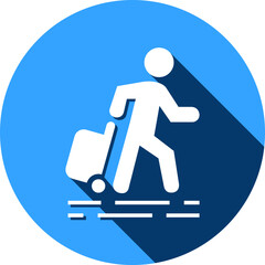 Traveling man icon. Travel around the world icon.