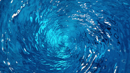 Blue water twister. Abstract background.