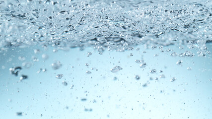 Detail of waving water with bubbles