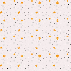 Abstract Seamless Pattern with Flowers and Butterflies.