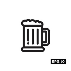 Beer Line Icon Vector. Beer Symbol Vector