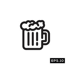 Beer Line Icon Vector. Beer Symbol Vector