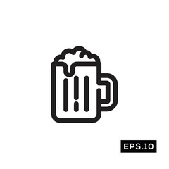 Beer Line Icon Vector. Beer Symbol Vector