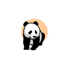 Cute Panda bear Logo design vector template. 
Funny adorable animal Logotype concept icon.
