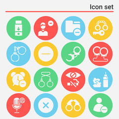 16 pack of go away  filled web icons set