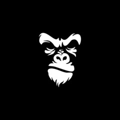 angry gorilla head logo template vector. 
Monkey face logo template vector. Ape logo template