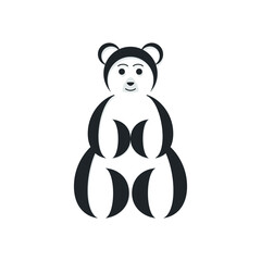 Creative doll logo design vector with number six graphic