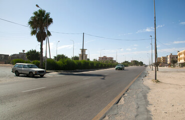 A street scene on the outskirts of Tripoli, Libya.