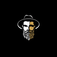 Gentleman logo design. Awesome our combination man 
with hat & beard logo. A gentleman logotype.