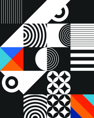  Abstract vector black and white background design