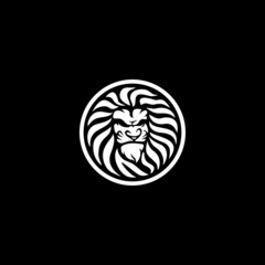 Wild Angry Lion Head Logo Vector Template Illustration Design Mascot Animal