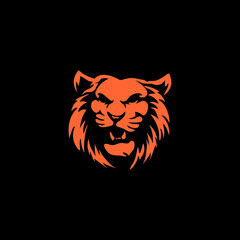 Wild Angry Lion Head Logo Vector Template Illustration Design Mascot Animal