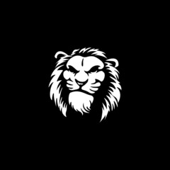 Wild Angry Lion Head Logo Vector Template Illustration Design Mascot Animal